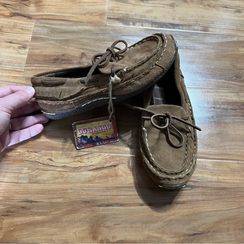 NEW LIL' DURANGO Little Kid Sz 3 Santa Fe Moccasin Loafer Shoe Brown Suede